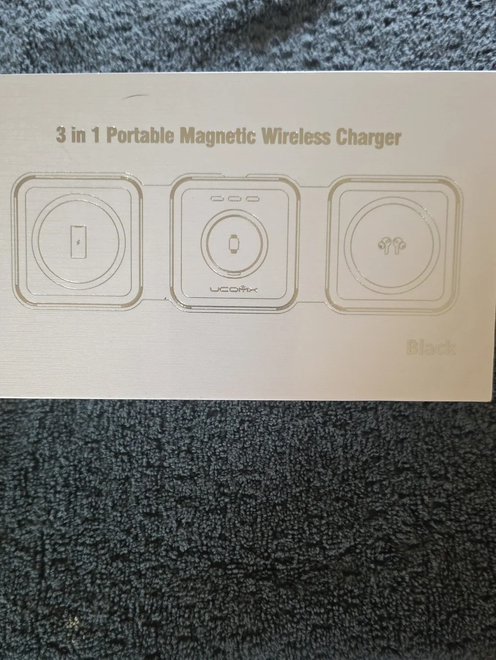 3-in-1 Portable Magnetic Wireless Charger - Black